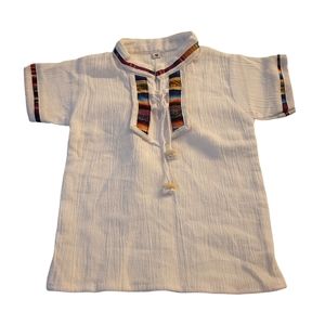 Infant Hand-Woven Drawstring Shirt Size 3 Months New Without Tag